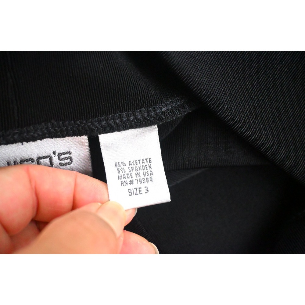 Chicos Travelers Vintage 90s Womens 3 Black Slinky Knit Draped Open Front Jacket - Picture 6 of 9